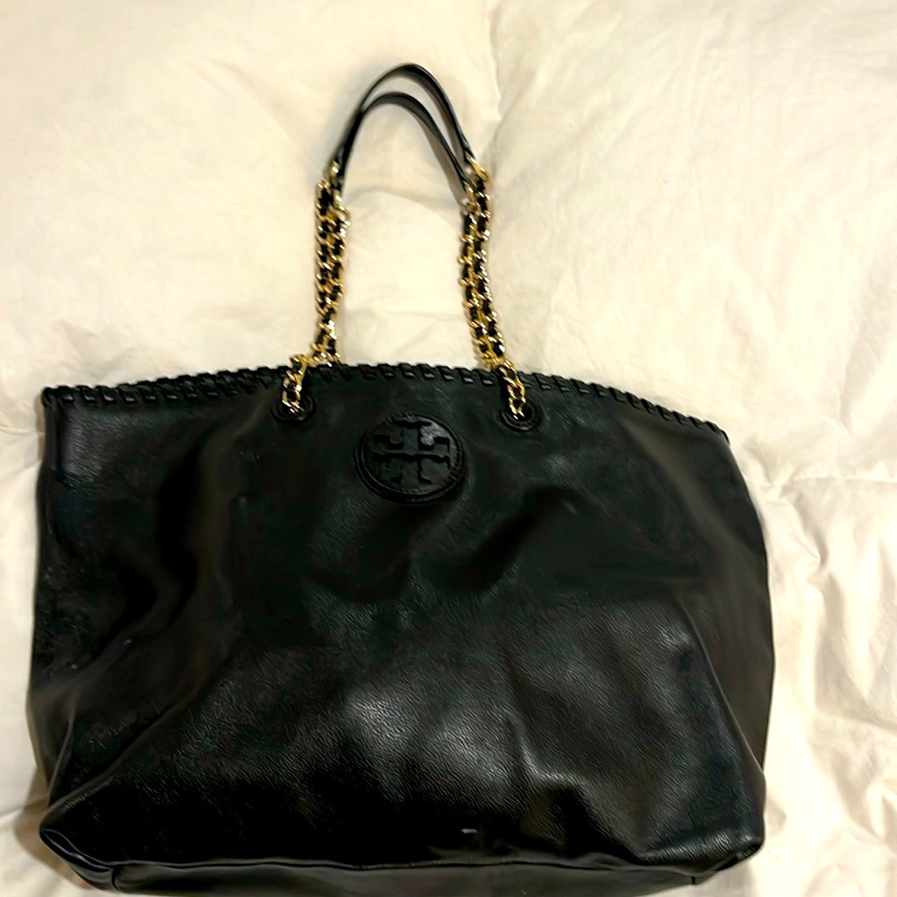 Tory Burch black grain leather bag